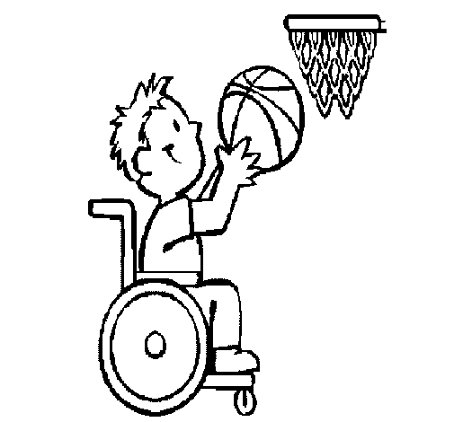 Dibujo de Básquet en silla de ruedas para Colorear