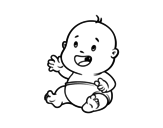 Dibujo de Bebé sonriendo para colorear