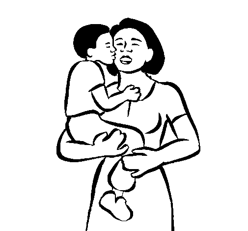 Dibujo de Beso maternal para Colorear