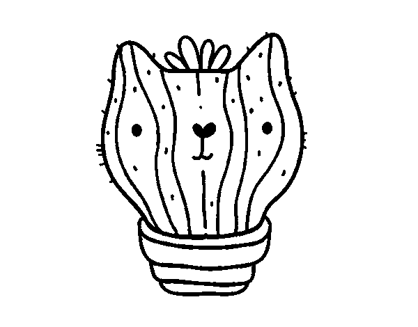 Dibujo de Cactus gato para Colorear