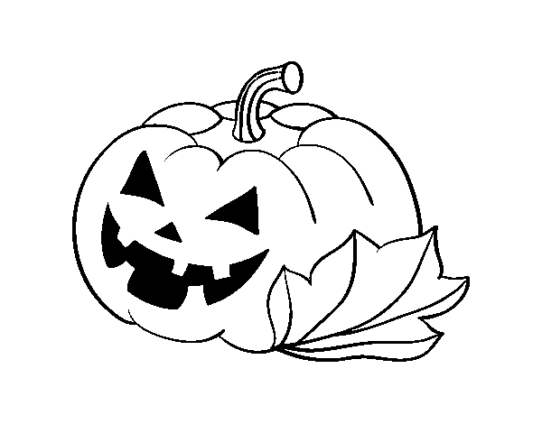 Dibujo de Calabaza Decorada de Halloween  para Colorear