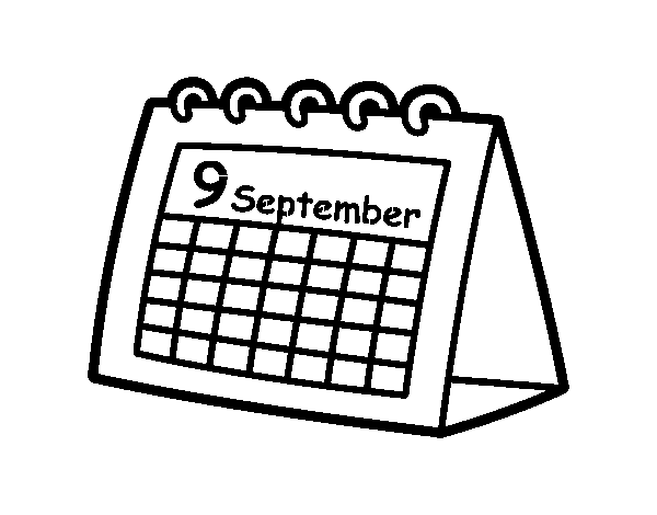 Dibujo de Calendario de mesa para Colorear