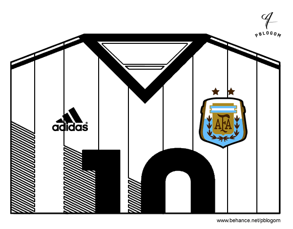 Dibujo de Camiseta del mundial de fútbol 2014 de Argentina ...