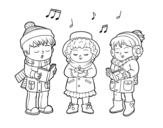 Dibujo de Cantantes navideños