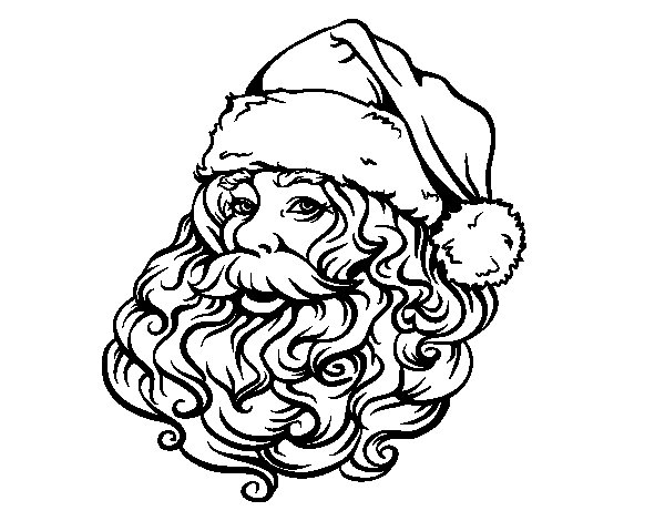 Dibujo de Cara de Santa Claus para Navidad para Colorear - Dibujos.net