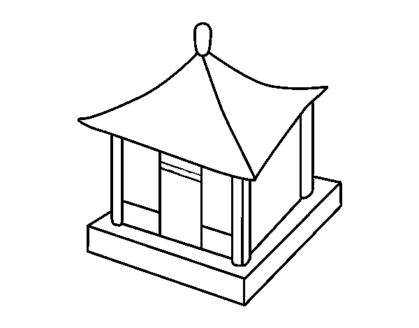 Dibujo de Casa china para Colorear