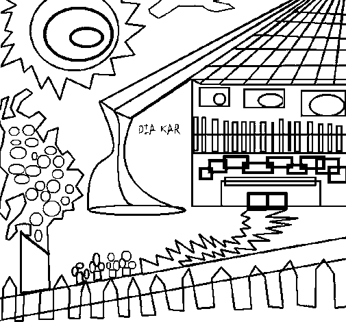 Dibujo de Casa japonesa 1 para Colorear