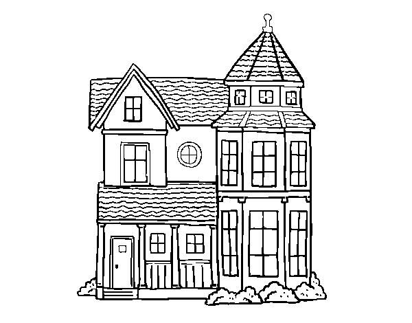 Dibujo de Casa señorial clásica para Colorear