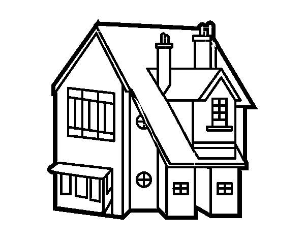 Dibujo de Casa unifamiliar para Colorear