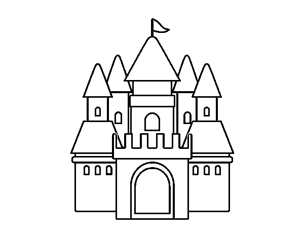 Dibujo de Castillo medieval 2 para Colorear