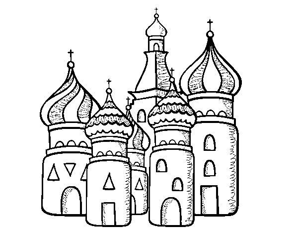 Dibujo de Catedral de San Basilio de Moscú para Colorear