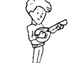 Dibujo de Chico con la mandolina