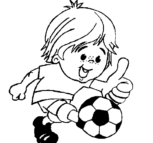 Dibujo de Chico jugando a fútbol para Colorear - Dibujos.net