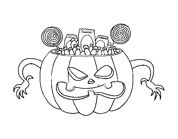 Dibujo de Chuches de Halloween para Colorear