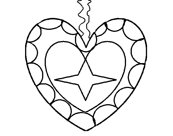 Dibujo de Colgante corazon para Colorear