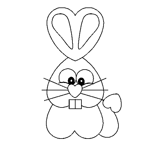 Dibujo de Conejo corazón para Colorear