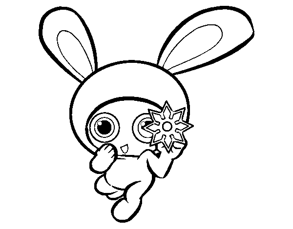 Dibujo de Conejo ninja para Colorear