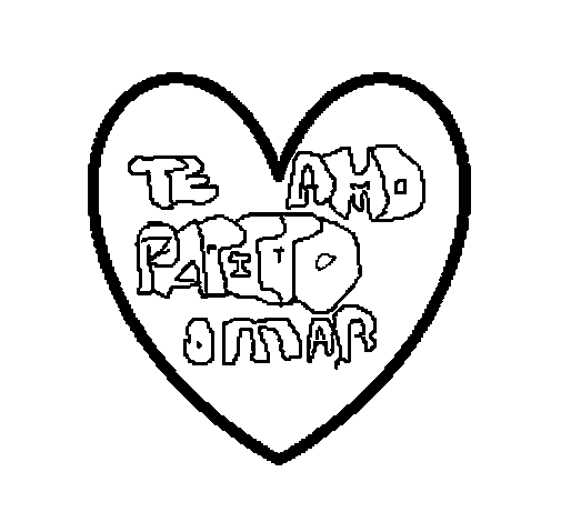 Dibujo de Corazón dedicado para Colorear