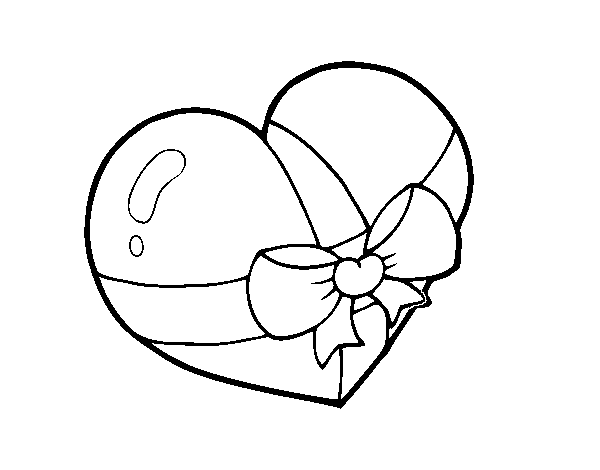 Dibujo de Corazón regalo para Colorear
