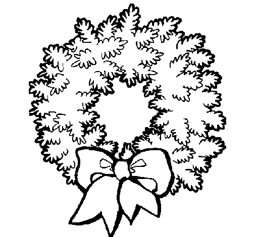 Dibujo de Corona de navidad para Colorear