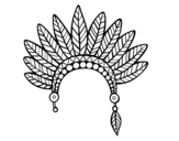 Dibujo de Corona de plumas de jefe indio para colorear