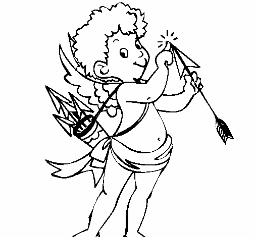 Dibujo de Cupido 2 para Colorear