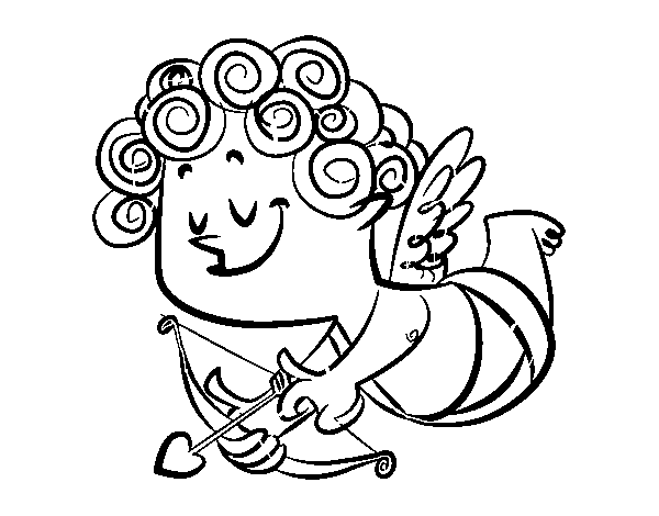 Dibujo de Cupido con rizos para Colorear