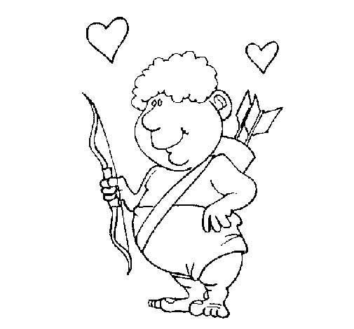 Dibujo de Cupido gracioso para Colorear
