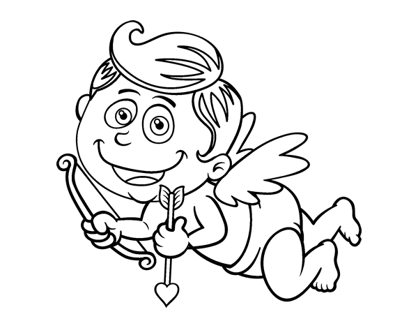 Dibujo De Cupido Sonriendo Para Colorear Dibujos Net