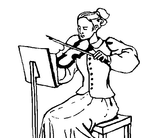 Dibujo de Dama violinista para Colorear
