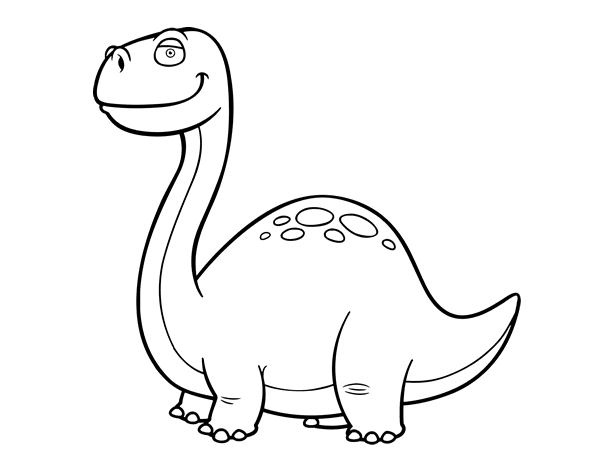 Dibujo de Dino Diplodocus para Colorear - Dibujos.net