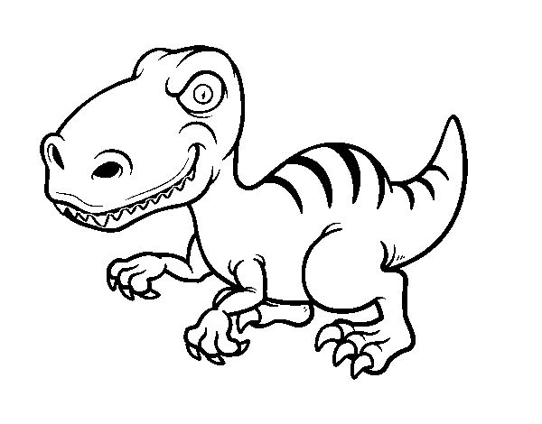 Dibujo de Dinosaurio velociraptor para Colorear