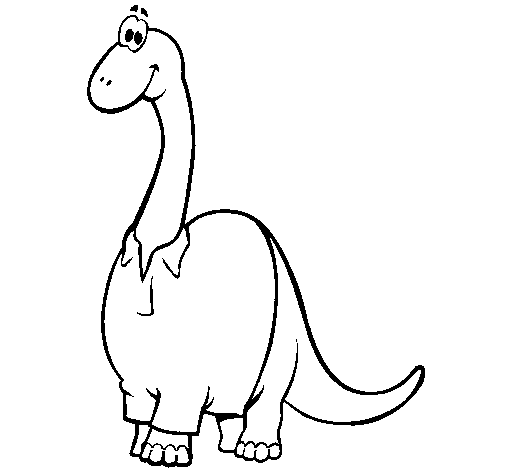 Dibujo de Diplodocus con camisa para Colorear