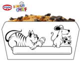 Dibujo de Dr Oetker Junior Chef Molde el gato y la rata