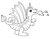 Dibujo de Dragón alegre II para colorear