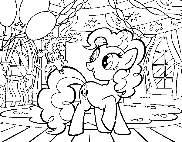 Dibujo de El cumpleaños de Pinkie Pie para Colorear