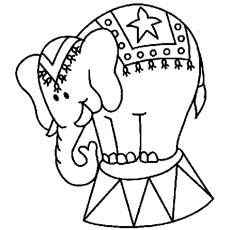 Dibujo de Elefante actuando para Colorear