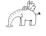 Dibujo de Elefante con alas