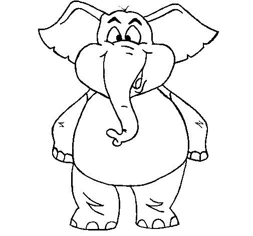 Dibujo de Elefante contento para Colorear