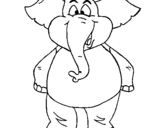 Dibujo de Elefante contento