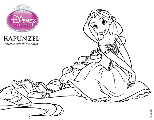 Dibujo De Enredados Rapunzel Para Colorear Dibujos Net