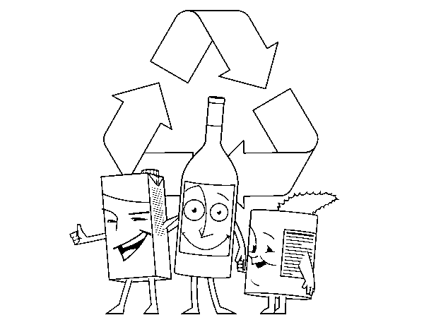 Dibujo de Envases para reciclar para Colorear