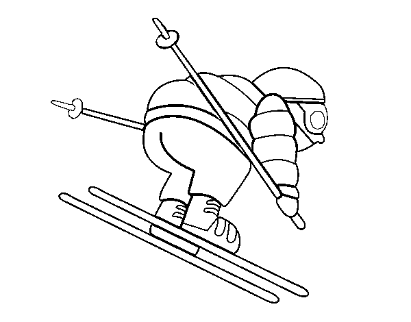 Dibujo de Esquiador experimentado para Colorear