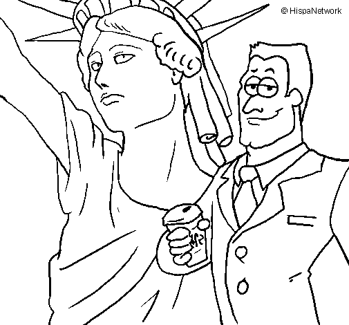 Dibujo de Estados Unidos de América para Colorear