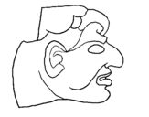 Dibujo de Estatua de cabeza de piedra para colorear