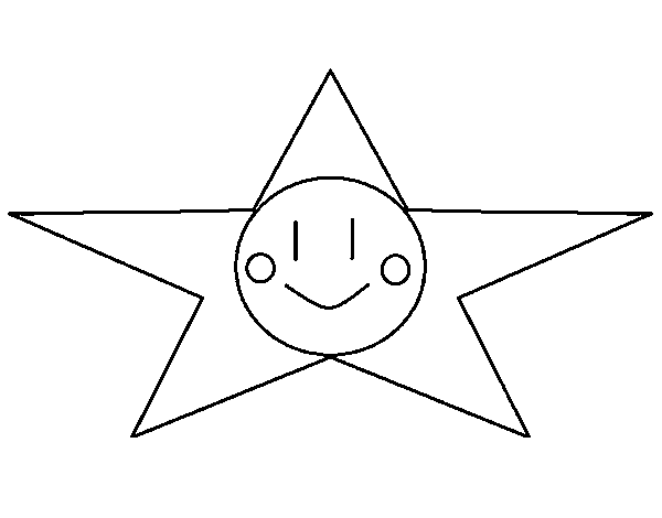 Dibujo de Estrella sonriente para Colorear