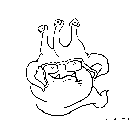 Dibujo de Extraterrestre con gafas para Colorear