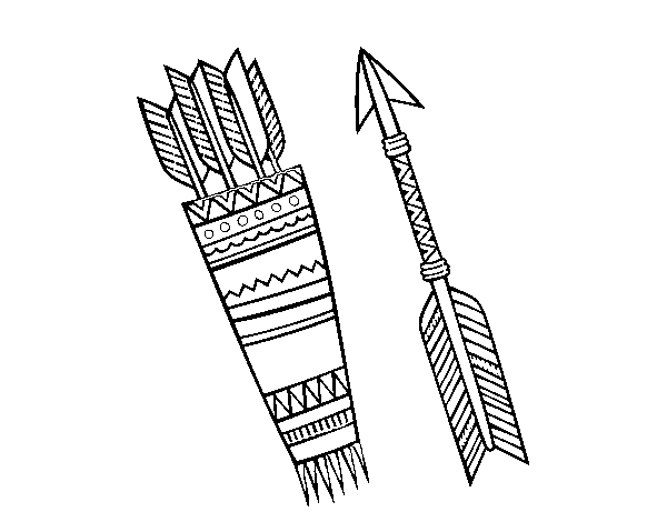 Dibujo de Flechas indias para Colorear