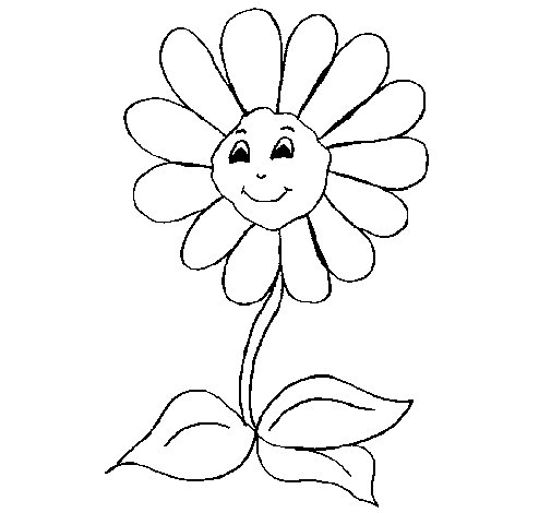 Dibujo de Flor feliz para Colorear