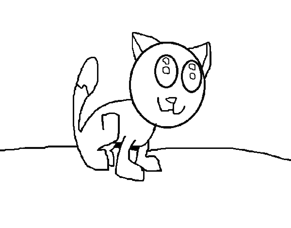Dibujo de Gatito bonito para Colorear